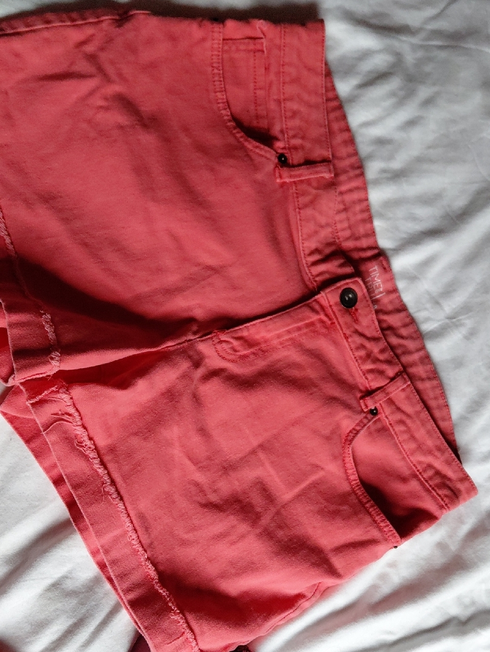 Time and Tru Coral Pink Denim Shorts